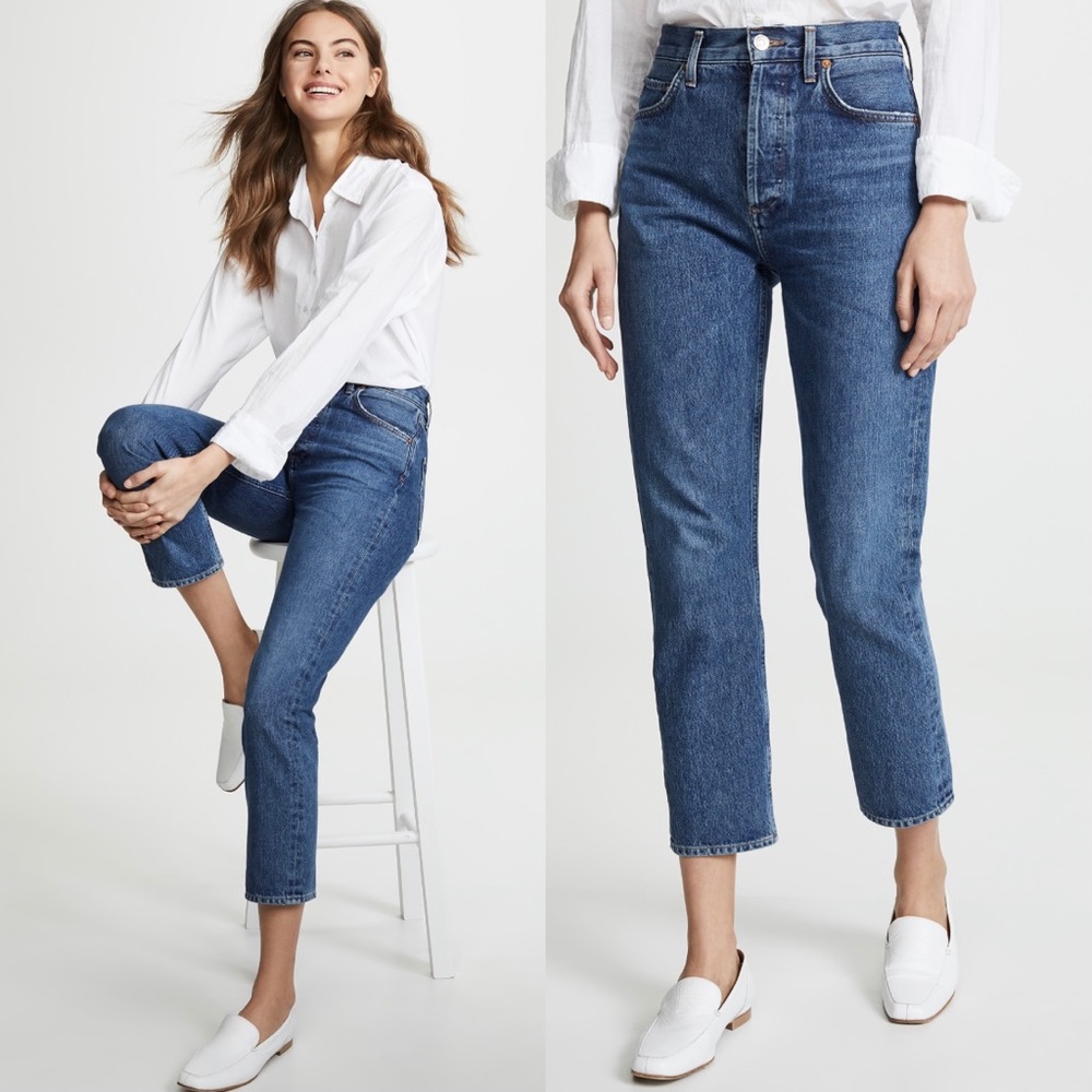 AGOLDE Riley Air Blue High Rise Straight Crop 24